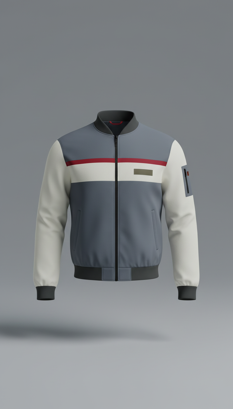 Slate grey tech bomber jacket